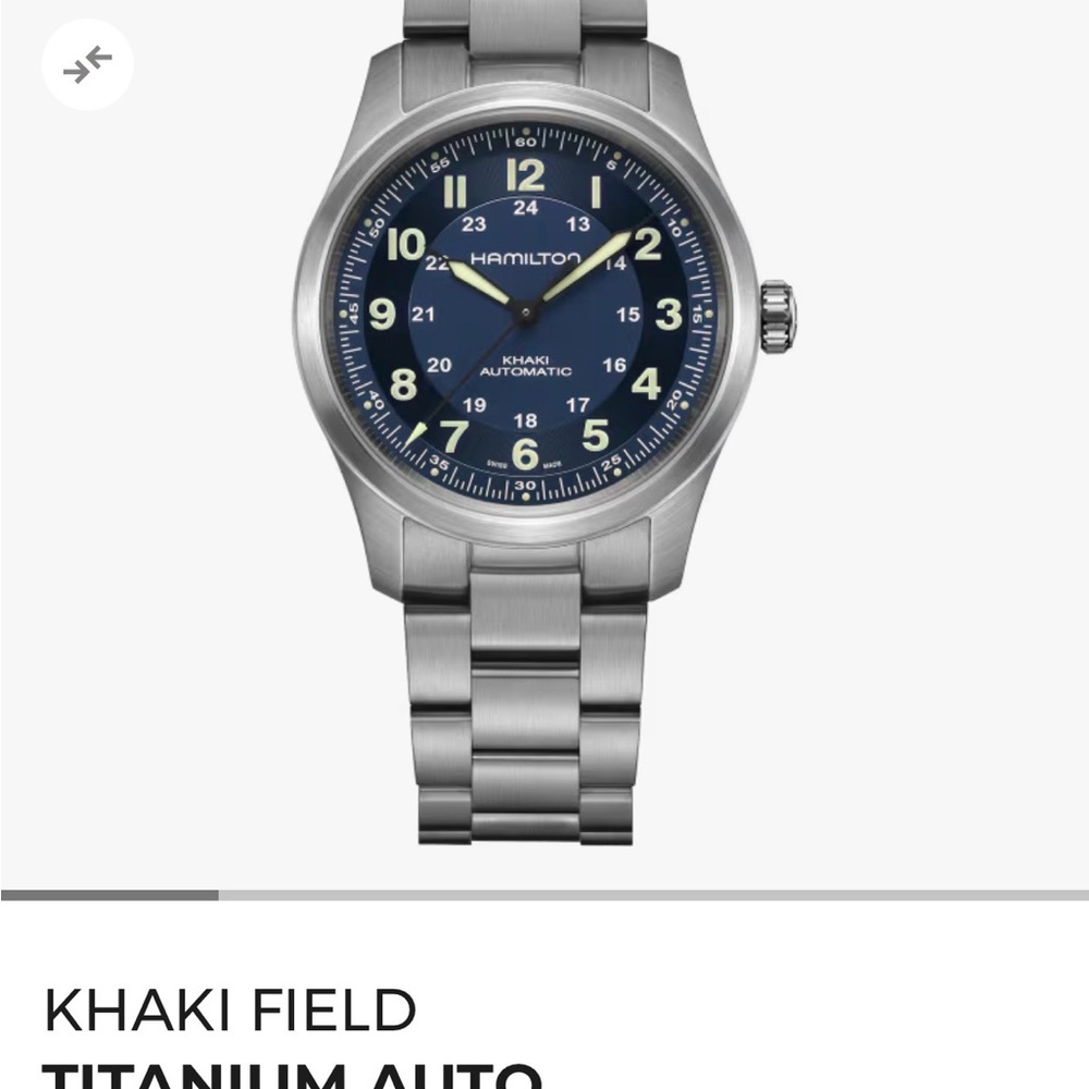 Hamilton Khaki Field Titanium Watch - Navy Dial